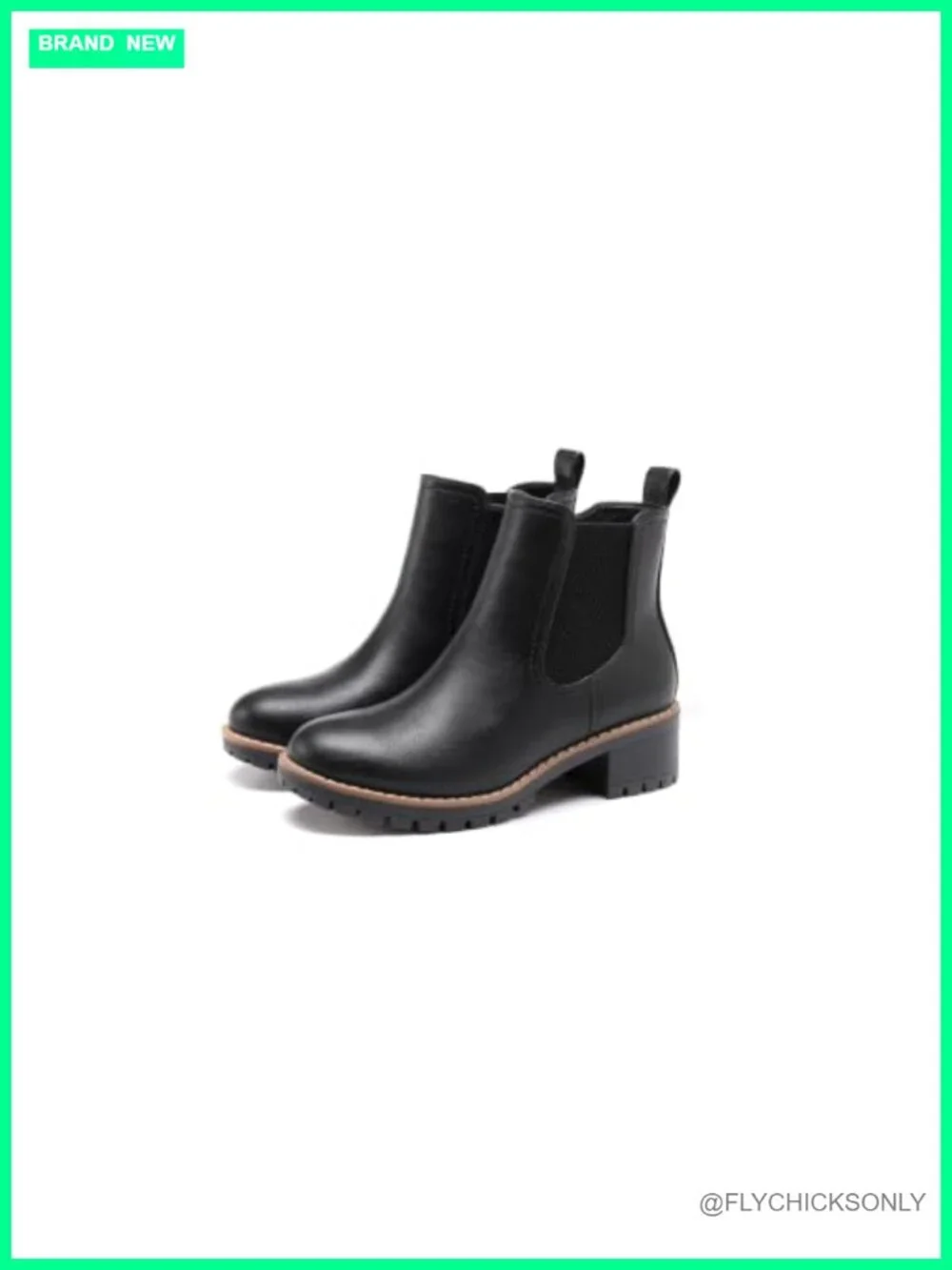 Chunky Heel Chelsea Ankle Booties Slip-On Faux Leather Casual Boots